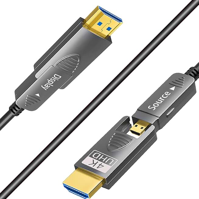 15ft 4K Fiber Optic HDMI Cable for TV and Gaming