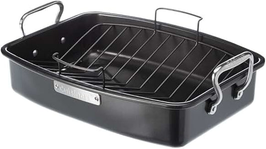 17x13-inch ovenware roaster with removable rack