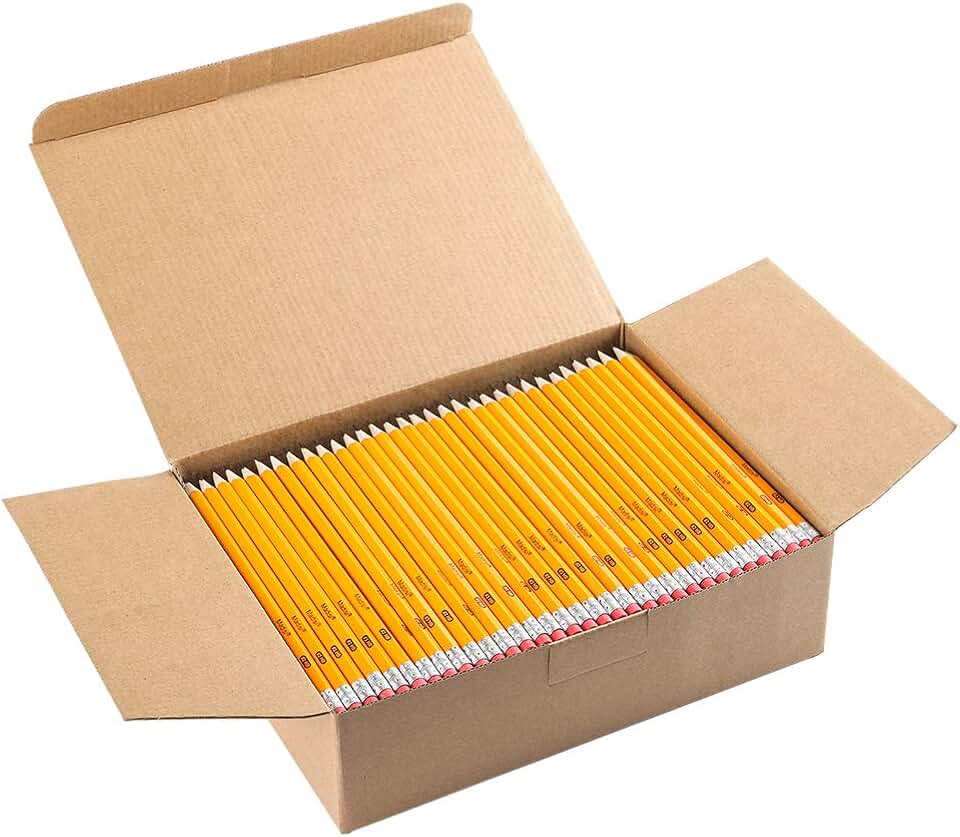 Pre-sharpened Yellow Wood-Cased HB Pencils, Bulk Pack