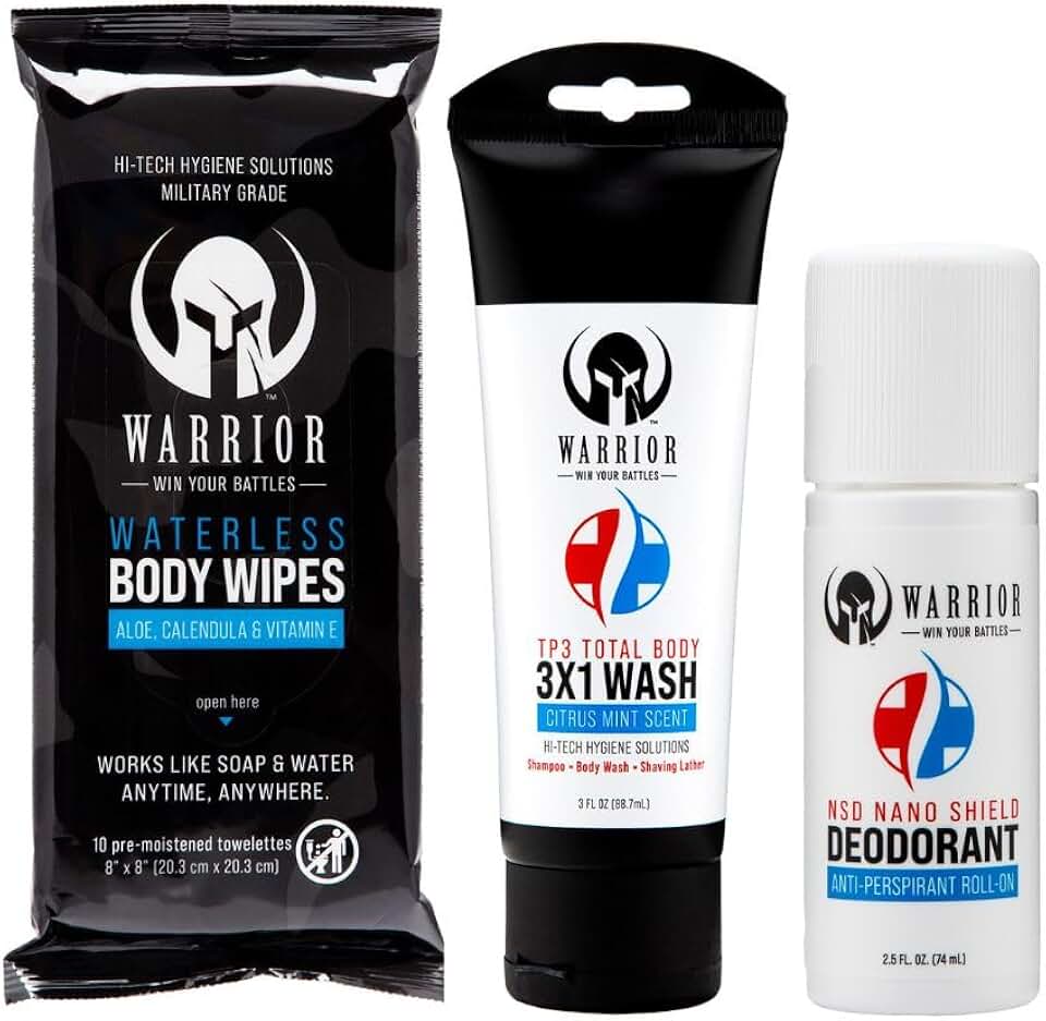 Travel-size 3-in-1 Body Wash, Deodorant, and Wipes