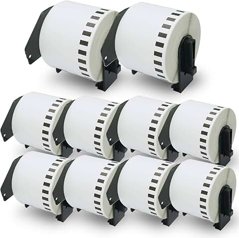 Continuous Label Rolls for Brother QL Printers, 10 Rolls