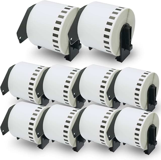 Continuous Label Rolls for Brother QL Printers, 10 Rolls