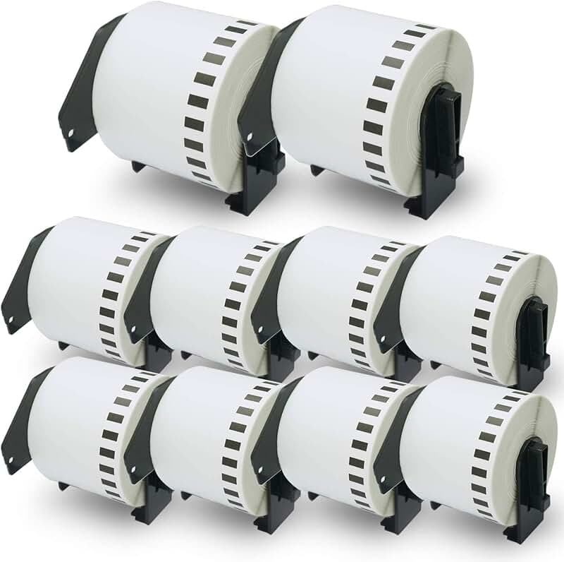 Continuous Label Rolls for Brother QL Printers, 10 Rolls