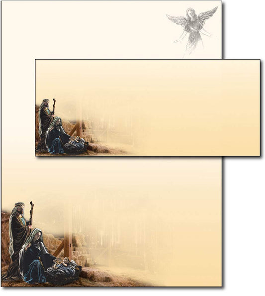 Nativity Holiday Letterhead Paper with Envelopes, 40 Sets