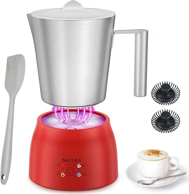 Detachable Milk Frother and Steamer, 17 oz Stainless Steel Jug
