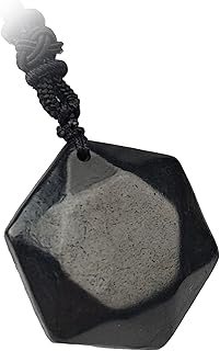 Black Shungite Crystal Pendant Necklace