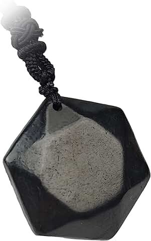 Black Shungite Crystal Pendant Necklace