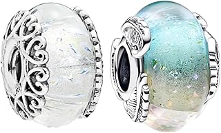 Sterling Silver Murano Glass Dangle Charm for Bracelets