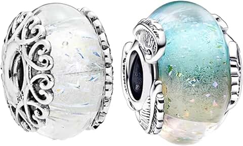 Sterling Silver Murano Glass Dangle Charm for Bracelets