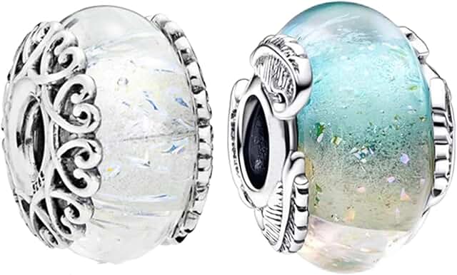Sterling Silver Murano Glass Dangle Charm for Bracelets