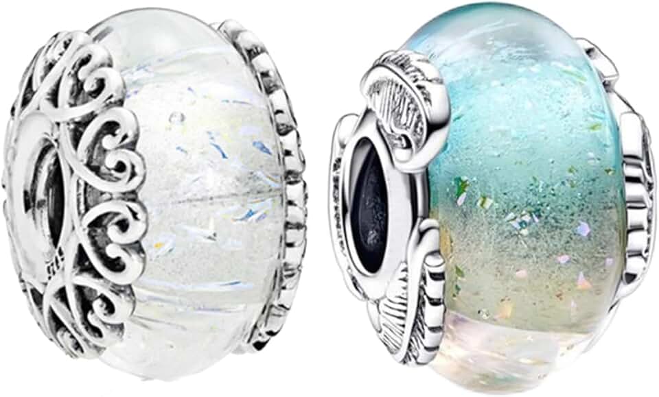 Sterling Silver Murano Glass Dangle Charm for Bracelets