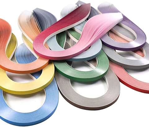 Set of 10 Gradient Paper Quilling Strips, 7mm wide