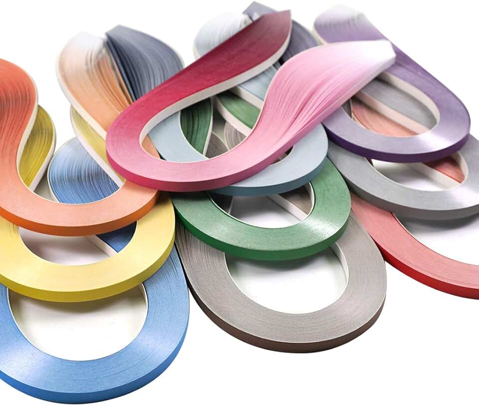 Set of 10 Gradient Paper Quilling Strips, 7mm wide