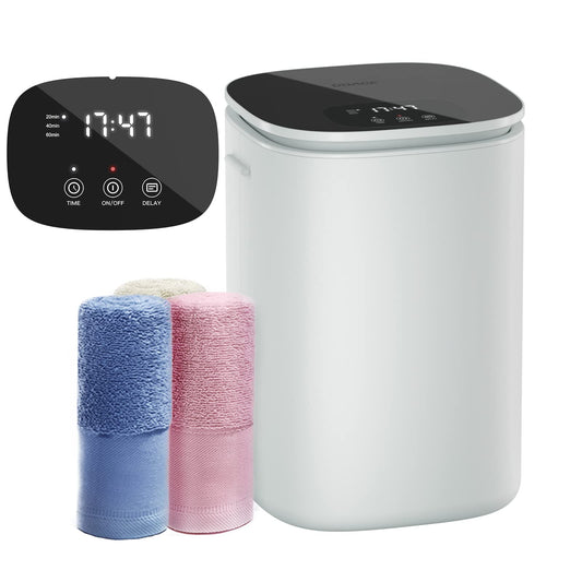 Towel Warmer Bucket, 26L Large Hot Towel Warmer with LED Display, Heat Timer 20/40/ 60 Min Adjustable, Up to 24 Hour Delay Timer, Fits Up to Two Oversized Towels  PJ, Bathrobe, Towel, Blanket