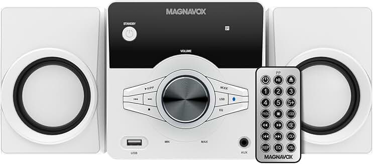 3-Piece Top Loading CD Shelf System with Radio, Bluetooth, Remote