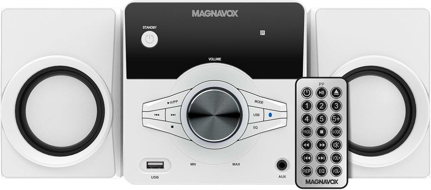3-Piece Top Loading CD Shelf System with Radio, Bluetooth, Remote