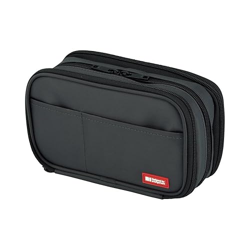 Large Capacity Triple Zipper Pencil Case with 8 Compartments