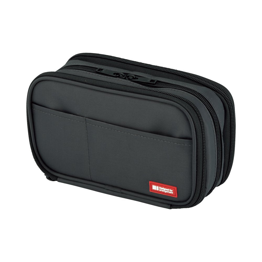 Large Capacity Triple Zipper Pencil Case with 8 Compartments