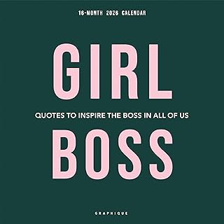 Girl Boss Wall Calendar for 2026 with Large Monthly Grid