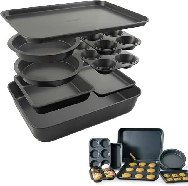 Set of 8 Durable Non-Stick Carbon Steel Baking Bricks