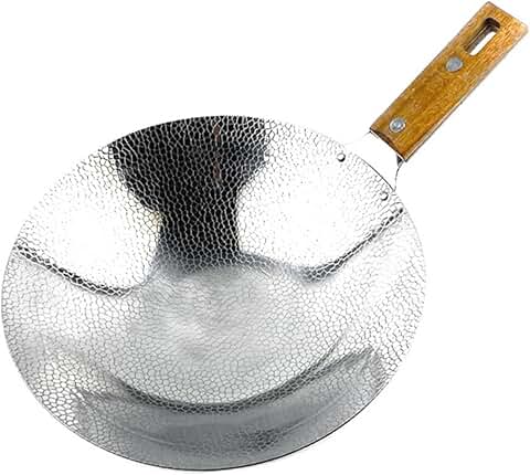 Stainless Steel Stir-fry Pork Pot with Wooden Handle