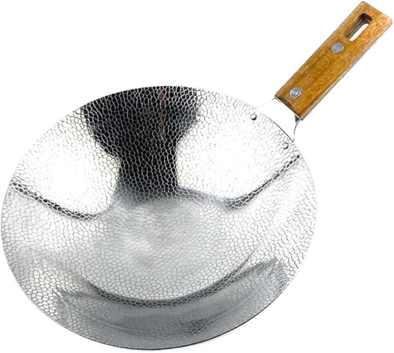 Stainless Steel Stir-fry Pork Pot with Wooden Handle