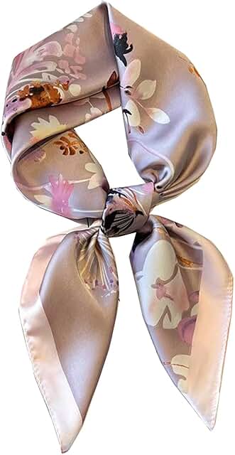 Lightweight Satin Silk Hair and Bag Scarf for Women