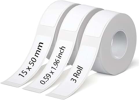 White Label Tape for P15/D30/P50/Q2/Q3/P11/P12, 3 Rolls