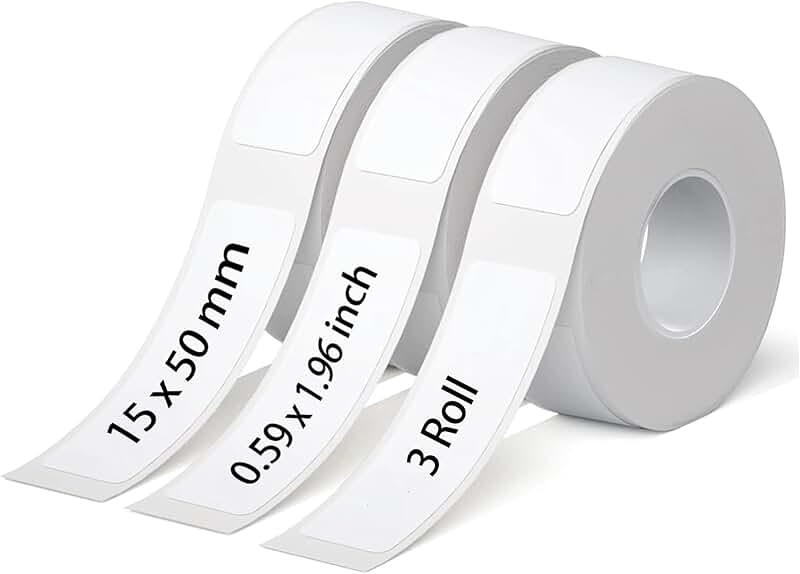 White Label Tape for P15/D30/P50/Q2/Q3/P11/P12, 3 Rolls
