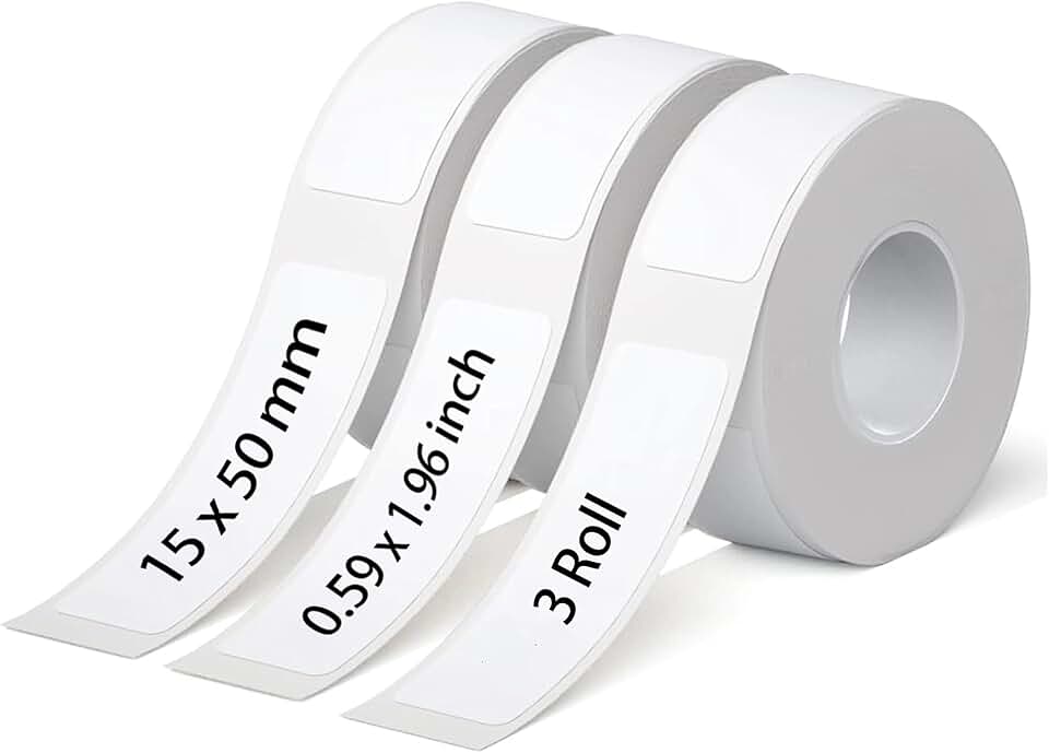 White Label Tape for P15/D30/P50/Q2/Q3/P11/P12, 3 Rolls