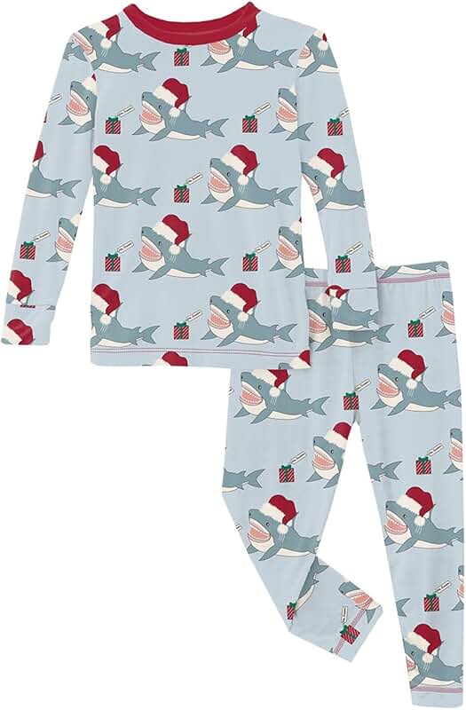 Toddler and Kids Blue Shark Pajama Set