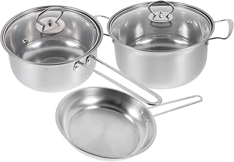 Stainless Steel Cookware Set with Easy-Clean Pans