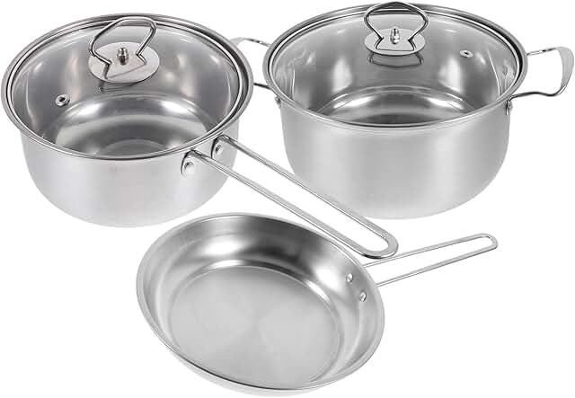 Stainless Steel Cookware Set with Easy-Clean Pans