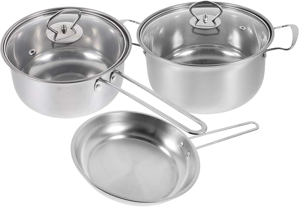 Stainless Steel Cookware Set with Easy-Clean Pans