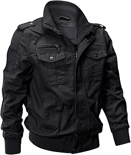 Men's Cotton Lightweight Multi-Pocket Zip Military Jacket