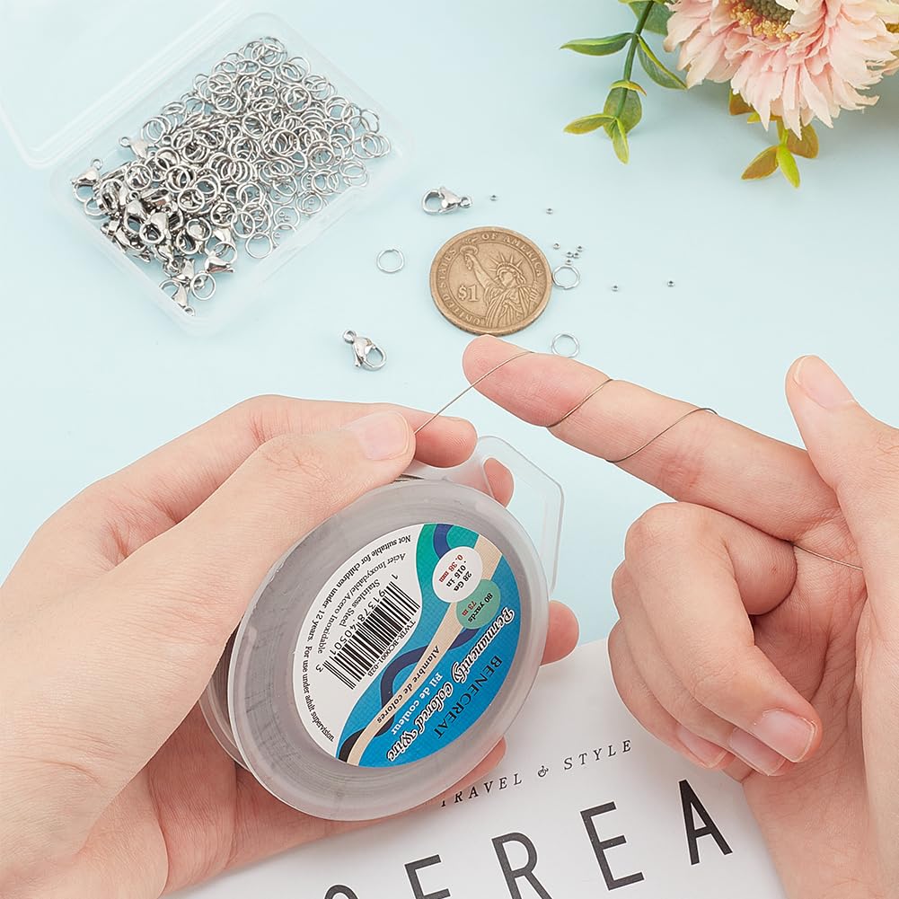 240 Feet Stainless Steel Beading Wire with Jump Rings and Clasps