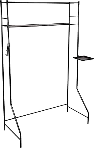Multi-Use Space Saver Rack with Shelves and Hooks
