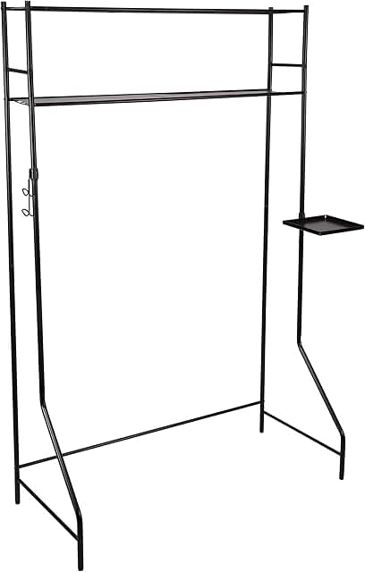 Multi-Use Space Saver Rack with Shelves and Hooks