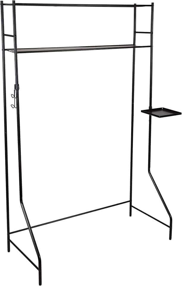 Multi-Use Space Saver Rack with Shelves and Hooks