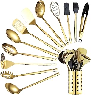 13-Piece Stainless Steel Kitchen Utensil Set with Holder