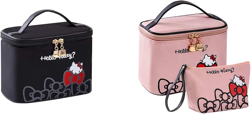 Large Pink Waterproof Travel Makeup and Toiletry Bag Set