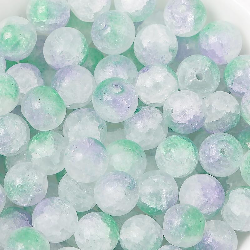 Colorful 8mm Crackle Beads for Jewelry Making
