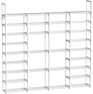 Large 4-Row Metal Shoe Rack for 64-72 Pairs