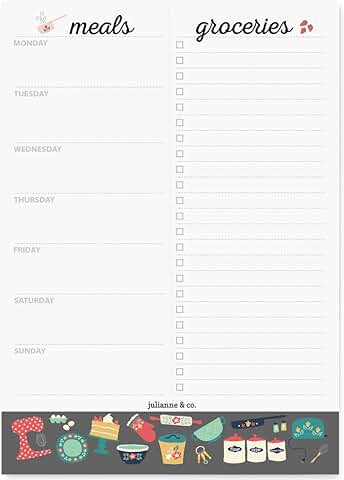 Weekly Magnetic Meal Planner Notepad with Fridge Magnet