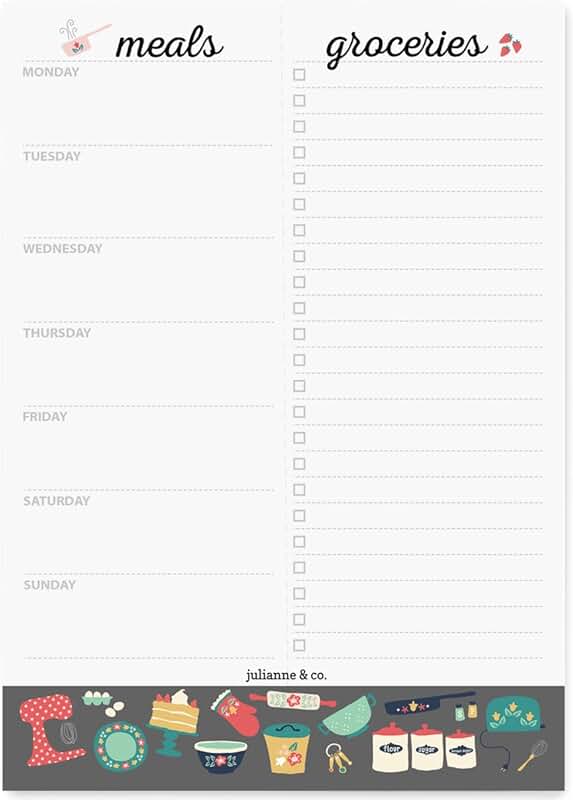 Weekly Magnetic Meal Planner Notepad with Fridge Magnet