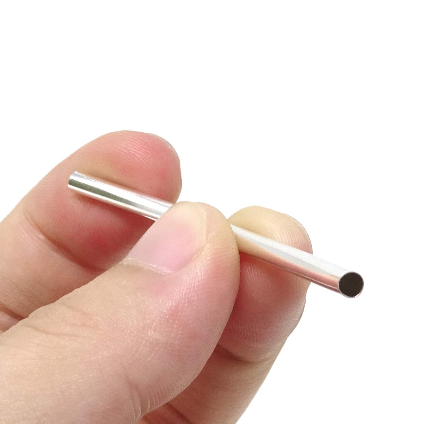 50PCS Silver Metal Tube Beads for Jewelry Making