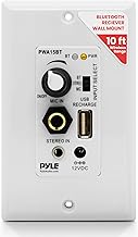 Wireless in-wall audio receiver with amplifier and inputs