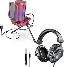 Gaming Microphone and Studio Headphones Bundle