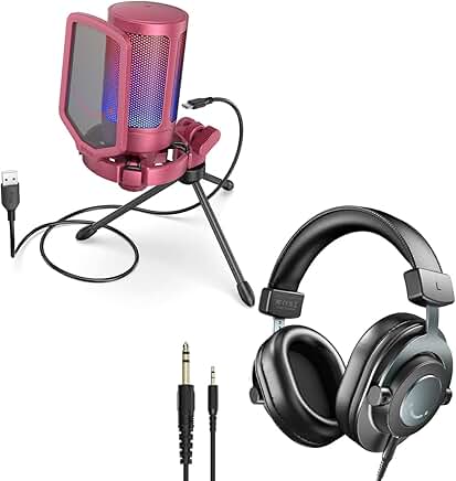 Gaming Microphone and Studio Headphones Bundle