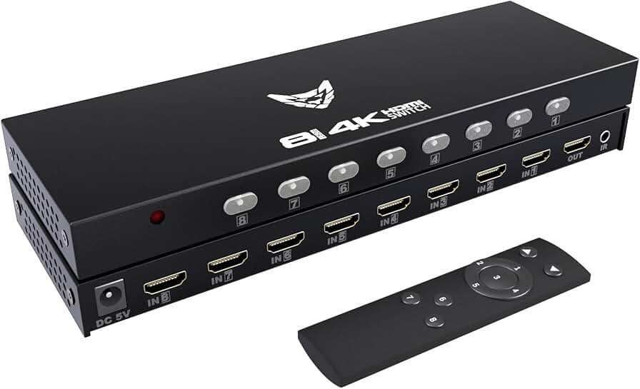 8-Port HDMI Switch with Remote and 4K Support